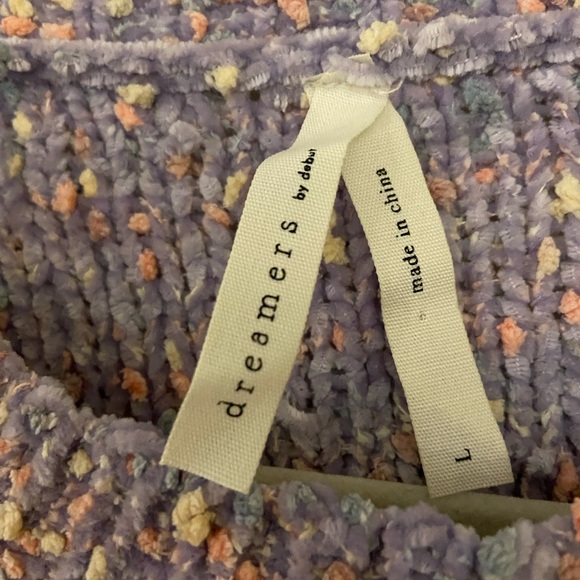 Cozy purple chenille cropped sweater - Picture 3 of 3